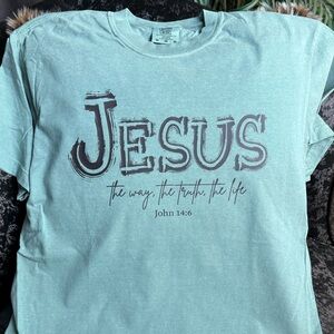 Comfort Colors Pastel Green Jesus Tee